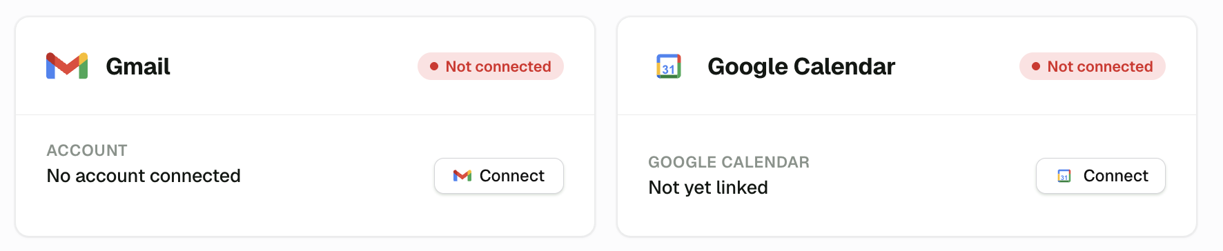 Connect Gmail and Google Calendar