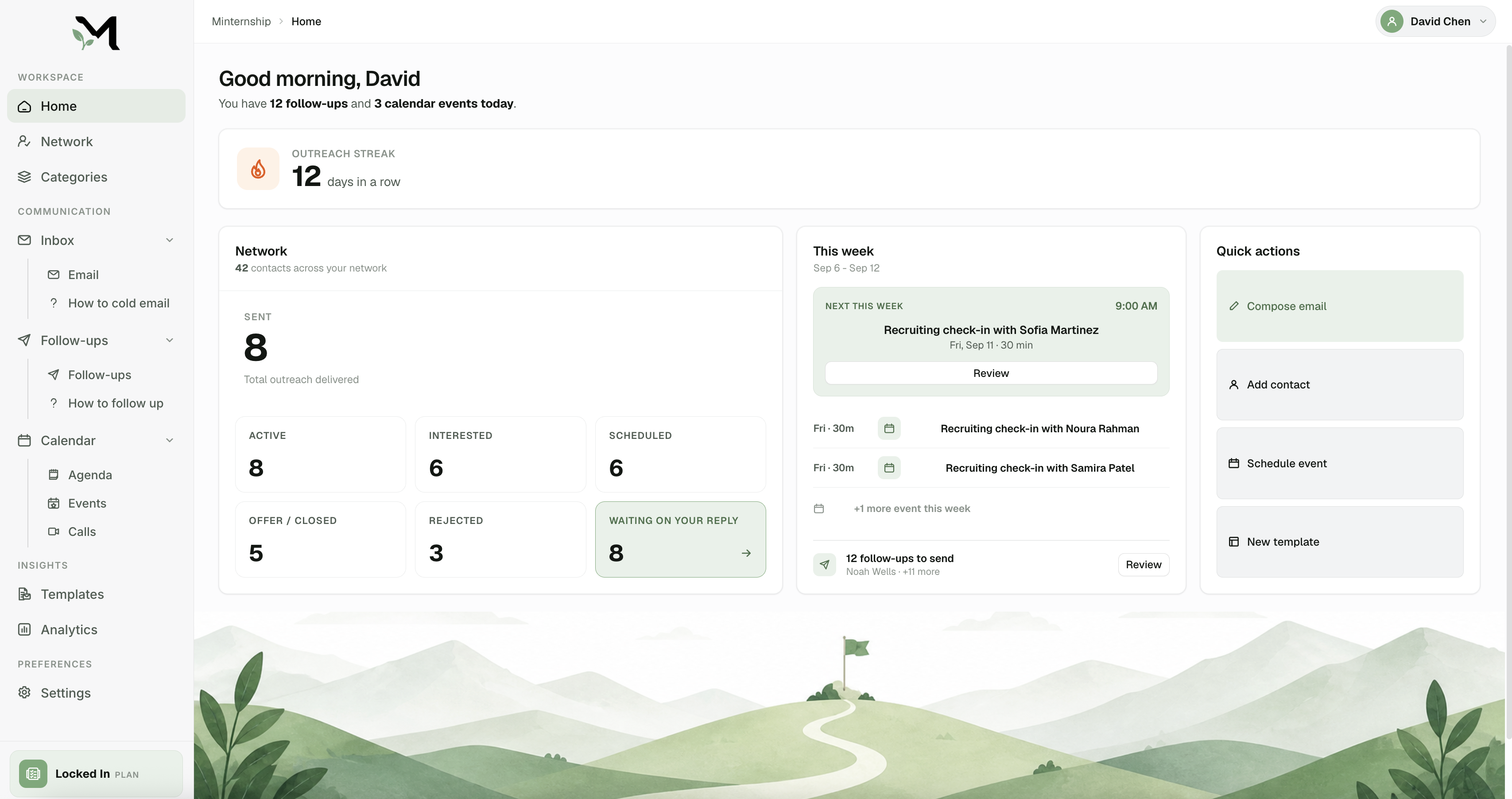 Minternship dashboard