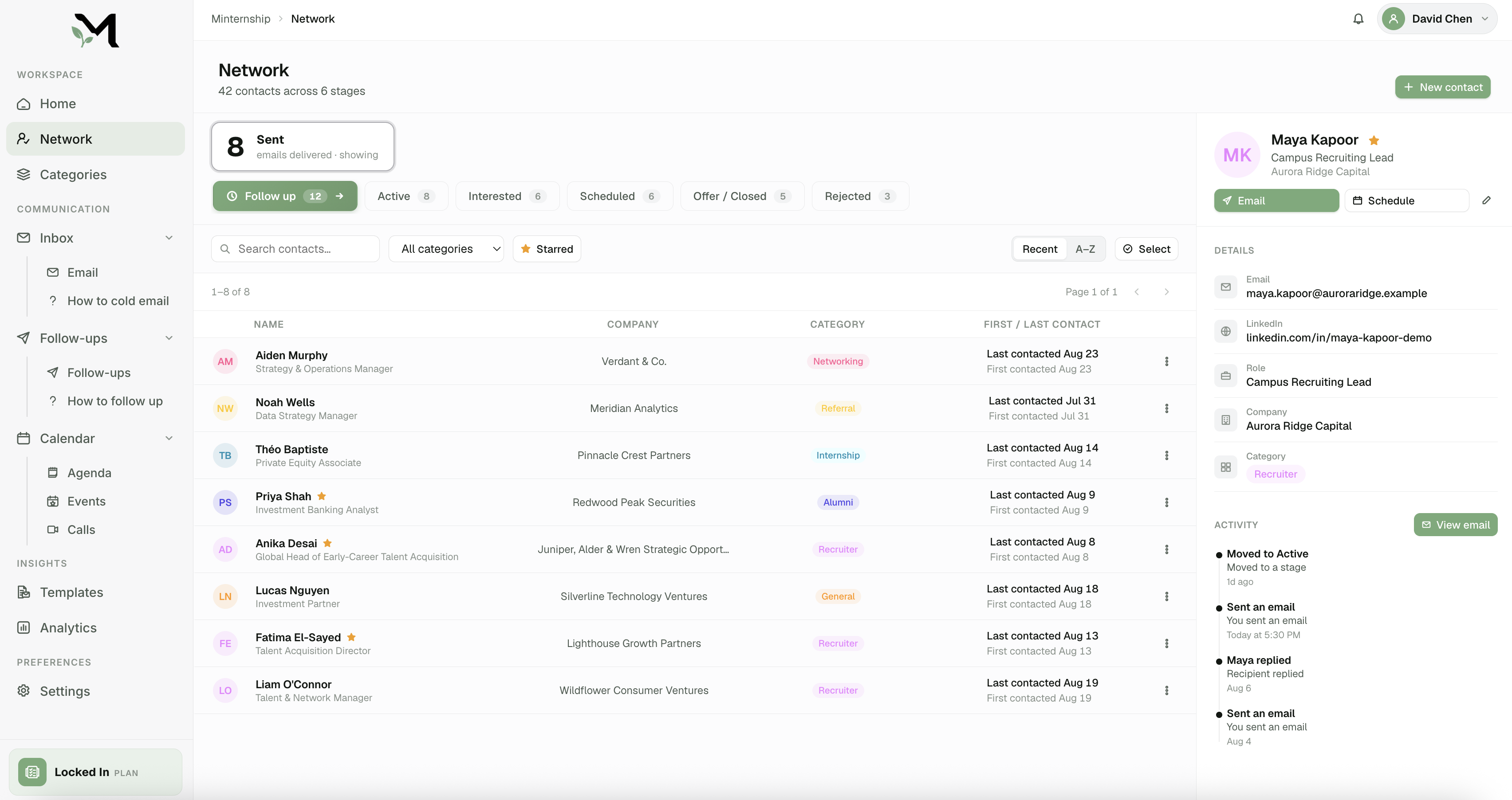 Minternship network